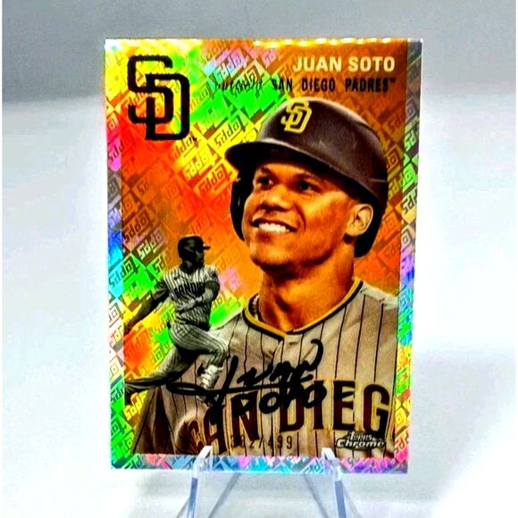 2023 Topps Chrome Platinum Ann- Juan Soto #346 Topps Logofractor /499 - Picture 2 of 7